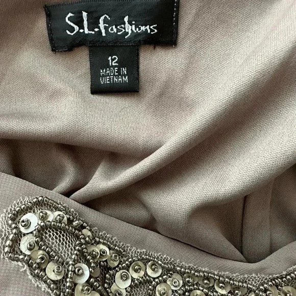 S.L. Fashion neutral Elegant beautiful dress size L - Picture 4 of 6